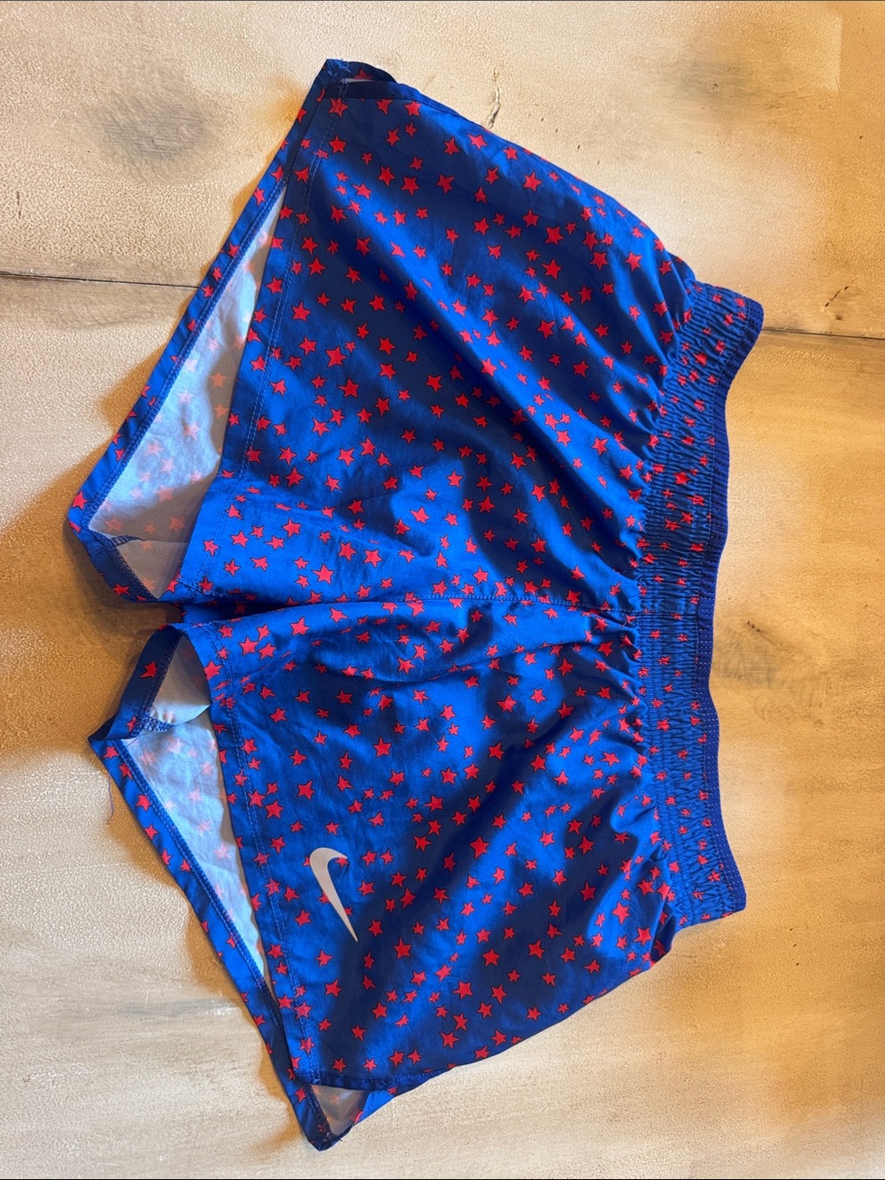 Nike Blue Shorts with Red Star Print